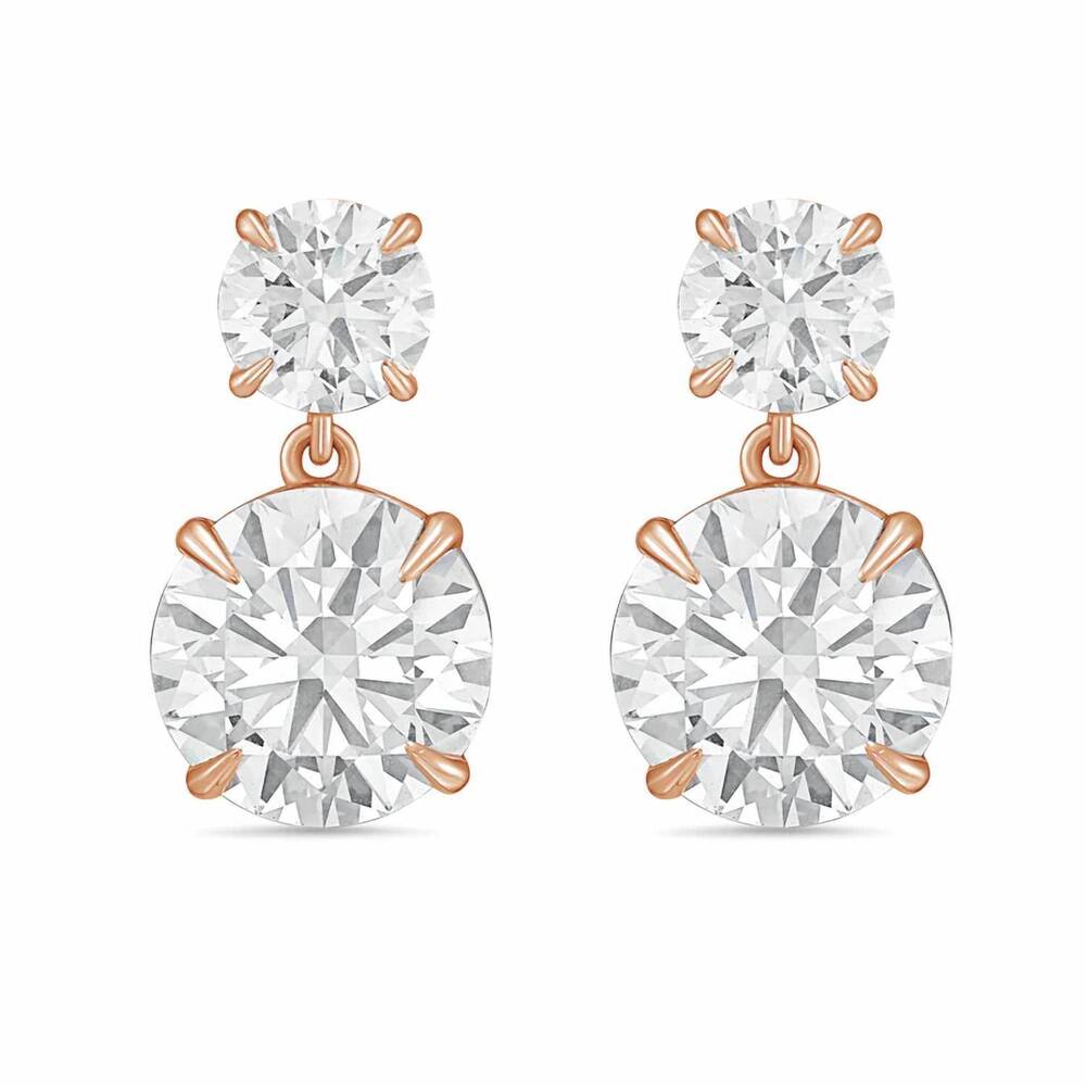 NEW DIANA M JEWELS women's round lab-grown diamond stud earrings (20.00 ct tcw)